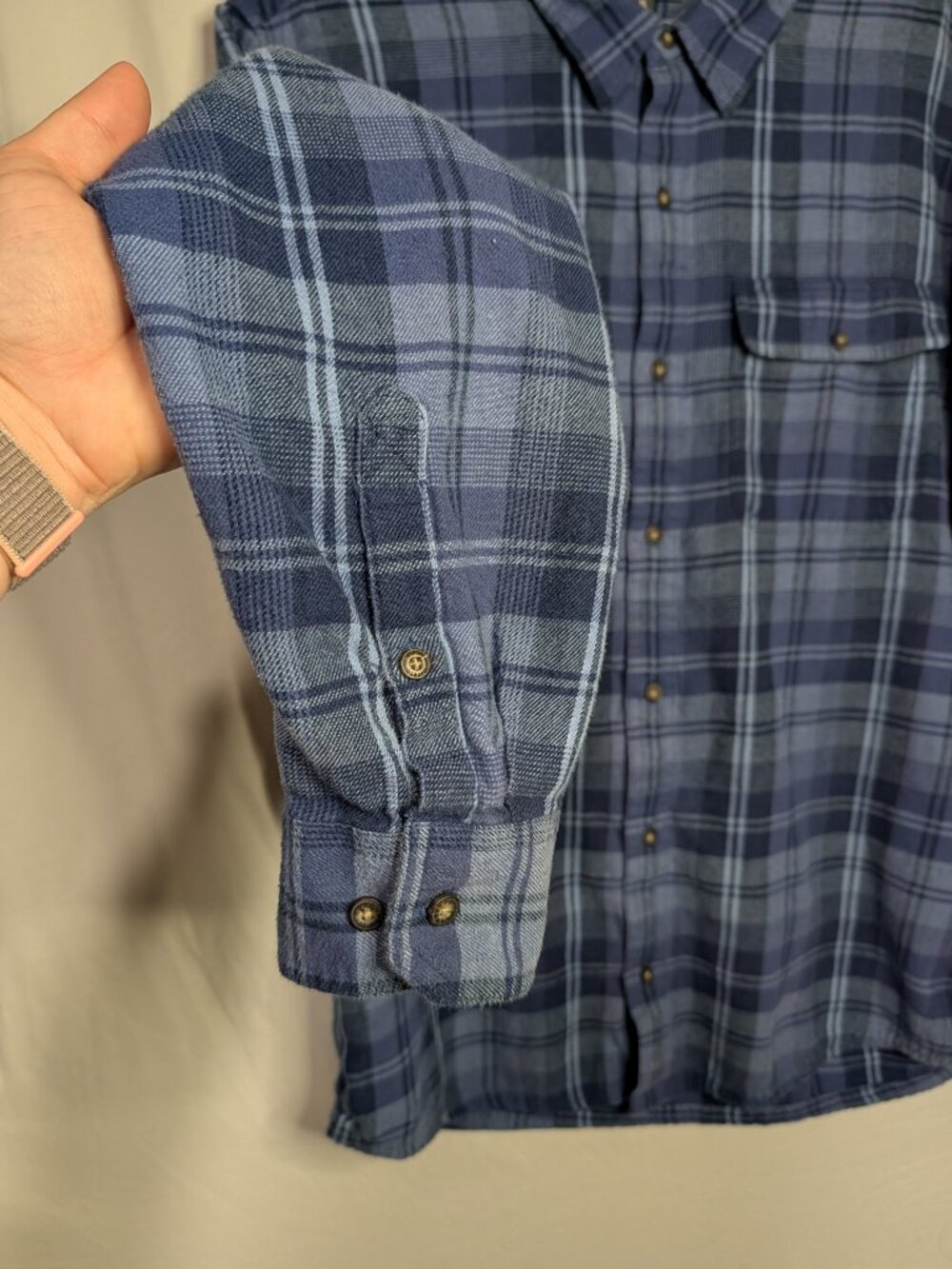Toad&Co Men's Indigo Blue Plaid Flannel Slim Fit Shirt Organic Cotton XL - Picture 3 of 11